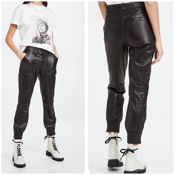 J Brand Pants - J Brand Arjun genuine leather joggers